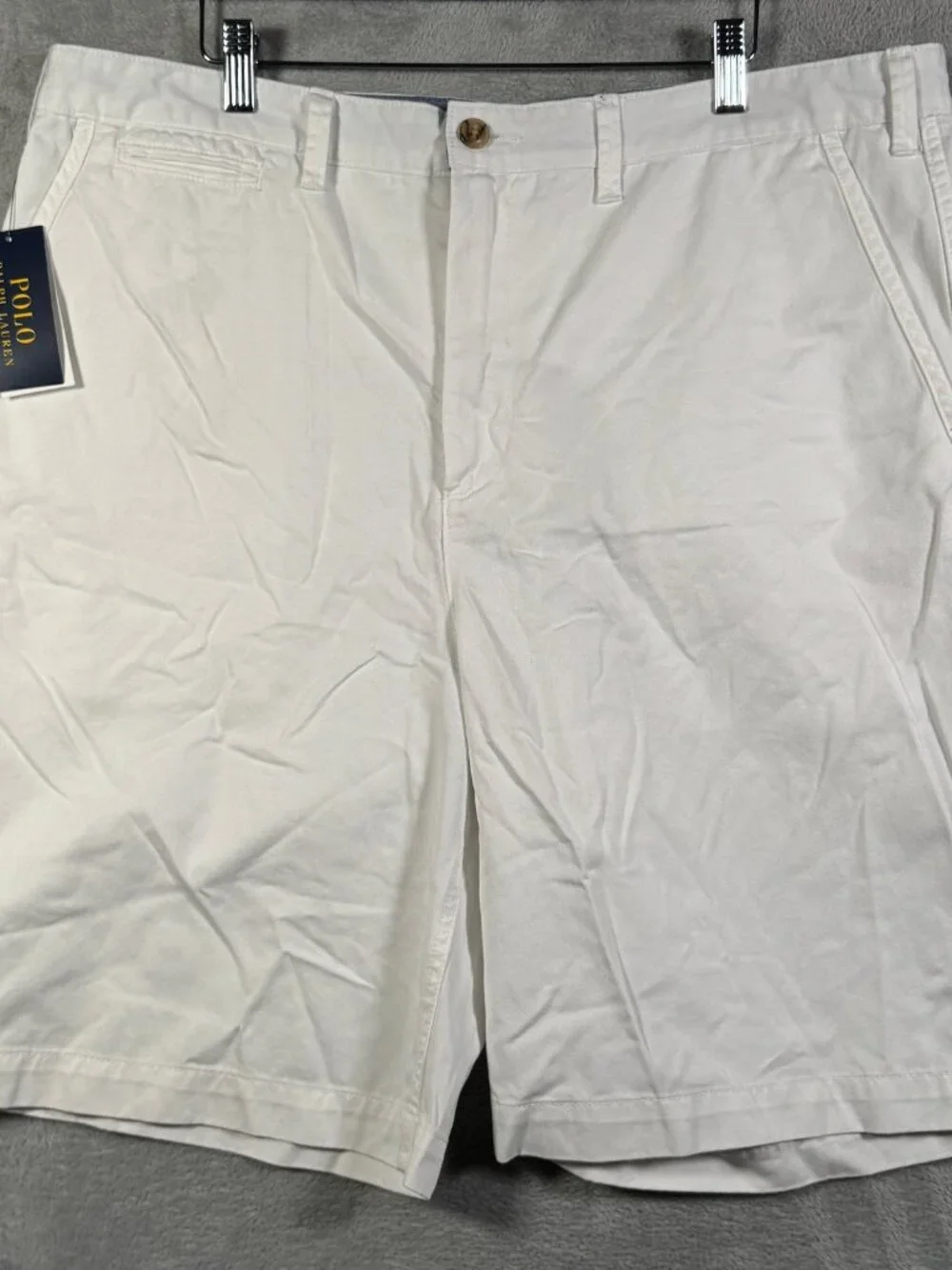 Polo Ralph Lauren Shorts Mens 38 White Flat Front Cotton Chino Relaxed $98.50